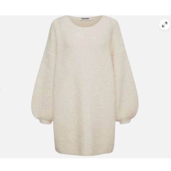 NWT Anthropologie REVOLVE RUMORED Milkshake Puff Sleeve knit mini dress Sz Small - Picture 2 of 14